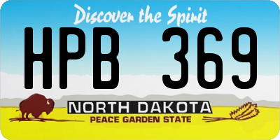 ND license plate HPB369