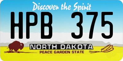 ND license plate HPB375