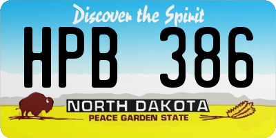 ND license plate HPB386