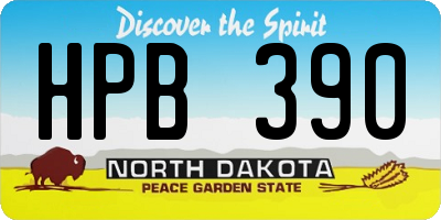 ND license plate HPB390