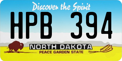 ND license plate HPB394
