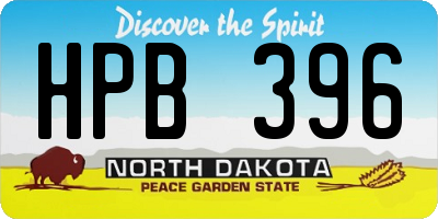 ND license plate HPB396