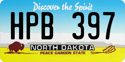 ND license plate HPB397