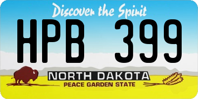 ND license plate HPB399