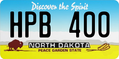 ND license plate HPB400