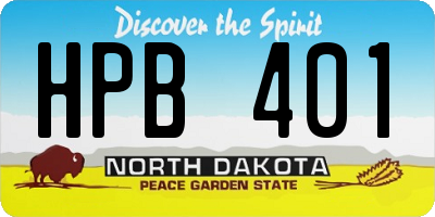 ND license plate HPB401