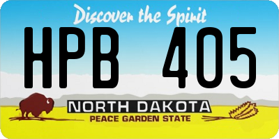 ND license plate HPB405