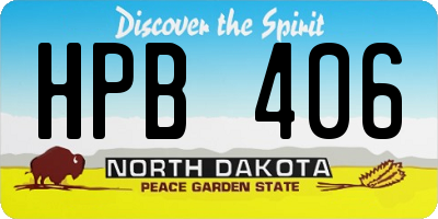 ND license plate HPB406