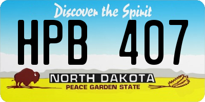 ND license plate HPB407