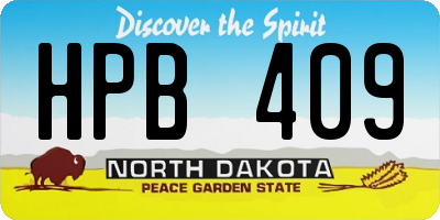 ND license plate HPB409
