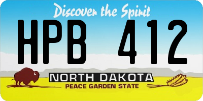 ND license plate HPB412