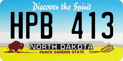 ND license plate HPB413