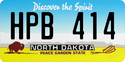 ND license plate HPB414