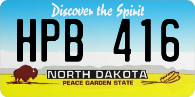 ND license plate HPB416