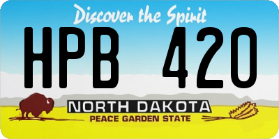 ND license plate HPB420