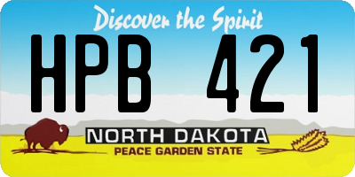 ND license plate HPB421