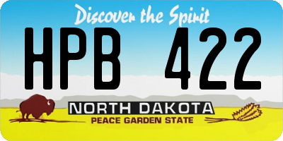 ND license plate HPB422