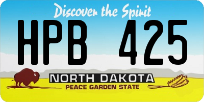 ND license plate HPB425