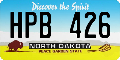 ND license plate HPB426