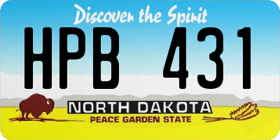 ND license plate HPB431