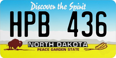 ND license plate HPB436