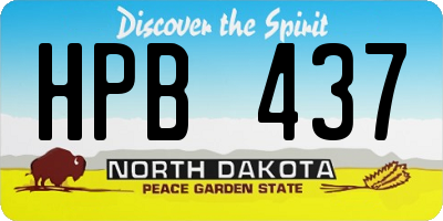 ND license plate HPB437