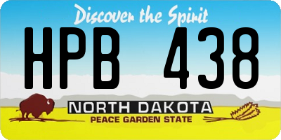 ND license plate HPB438