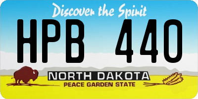 ND license plate HPB440