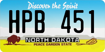 ND license plate HPB451