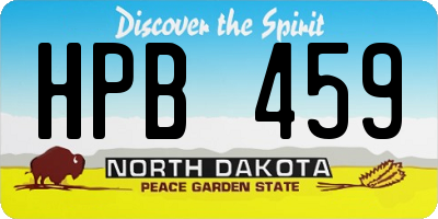 ND license plate HPB459