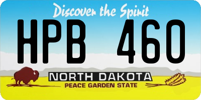 ND license plate HPB460