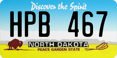 ND license plate HPB467