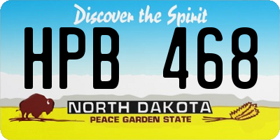 ND license plate HPB468