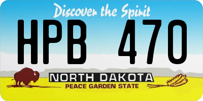 ND license plate HPB470