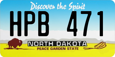 ND license plate HPB471