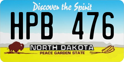 ND license plate HPB476