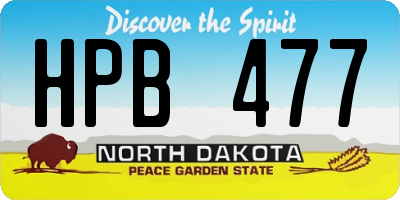 ND license plate HPB477