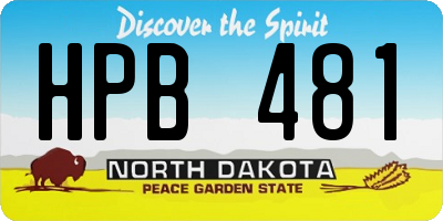 ND license plate HPB481