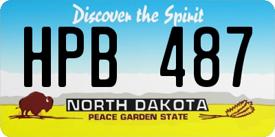 ND license plate HPB487