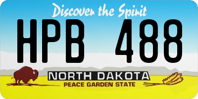 ND license plate HPB488