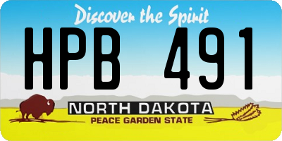 ND license plate HPB491