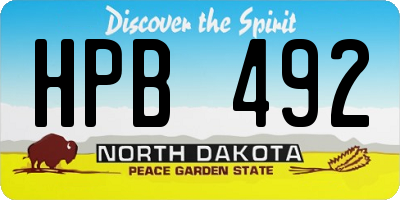 ND license plate HPB492