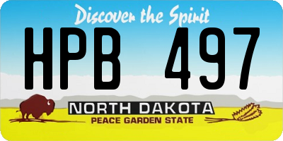 ND license plate HPB497