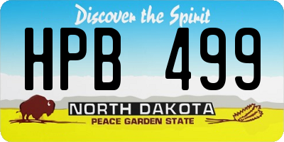 ND license plate HPB499