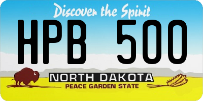 ND license plate HPB500