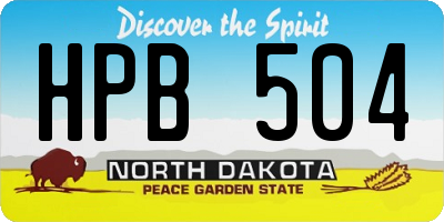 ND license plate HPB504