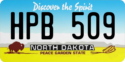 ND license plate HPB509