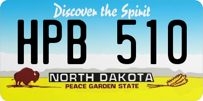 ND license plate HPB510