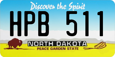 ND license plate HPB511