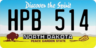 ND license plate HPB514